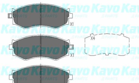 Комплект тормозных колодок, дисковый тормоз - (4106032R93, 4106032R94, 4106044F92) KAVO KBP-6527