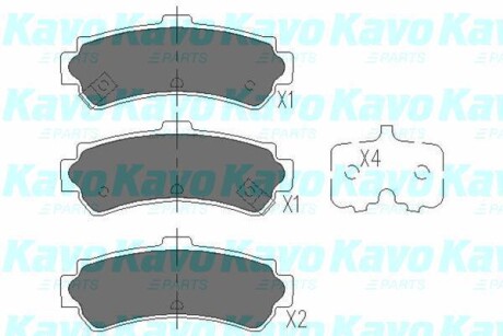 Комплект тормозных колодок, дисковый тормоз - KAVO KBP-6550