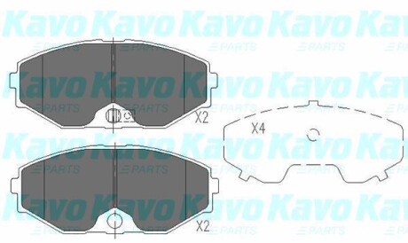 Комплект тормозных колодок, дисковый тормоз - KAVO KBP-6553