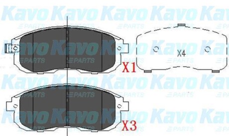 Комплект тормозных колодок, дисковый тормоз - KAVO KBP-6557