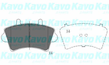 Комплект тормозных колодок, дисковый тормоз - KAVO KBP-6563