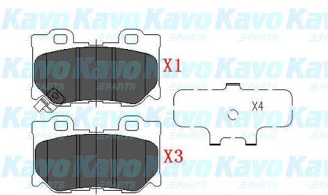 Комплект тормозных колодок, дисковый тормоз - KAVO KBP-6582