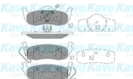 Комплект тормозных колодок - (440607S025) KAVO KBP-6606