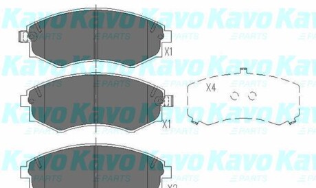 Комплект тормозных колодок, дисковый тормоз - KAVO KBP-7504