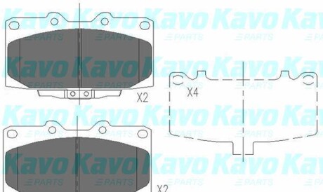 Комплект тормозных колодок, дисковый тормоз - KAVO KBP-8003