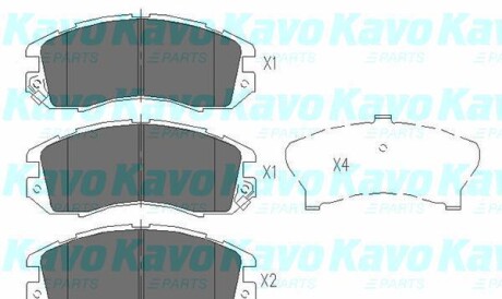 Комплект тормозных колодок, дисковый тормоз - (26296AA041, 26296AA000, 26296AA020) KAVO KBP-8010