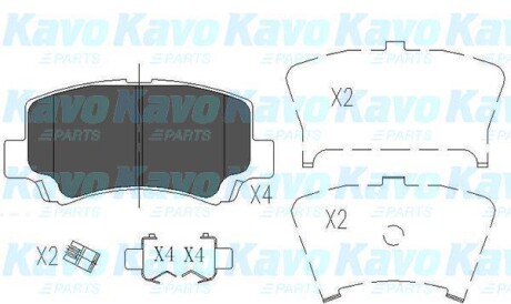 Комплект тормозных колодок, дисковый тормоз - (5581075F00, 5581075F01, 5581075F10) KAVO KBP-8509