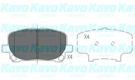 Комплект тормозных колодок, дисковый тормоз - KAVO KBP-9021