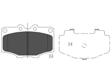 Комплект тормозных колодок, дисковый тормоз - KAVO KBP-9028