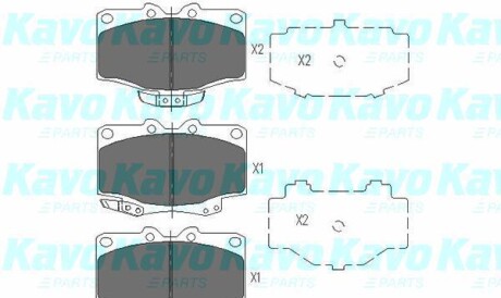 Комплект тормозных колодок, дисковый тормоз - KAVO KBP-9048