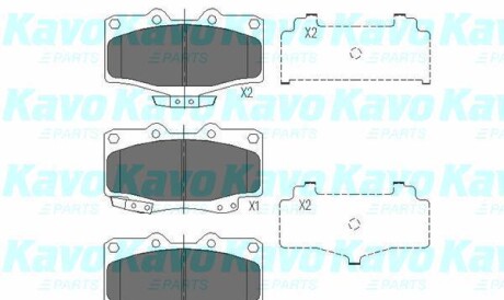 Комплект тормозных колодок, дисковый тормоз - KAVO KBP-9054