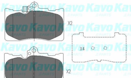 Комплект тормозных колодок, дисковый тормоз - KAVO KBP-9085