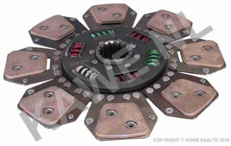 Диск зчеплення керамічний (310мм кількість плавників: 8) CLAAS 310 C, 320 C, 330 C, 340 C, 426 RA, 426 RC, 426 RX, 436 RA, 436 RC, 436 RX, 446 RA, 446 RC, 446 RX, 456 RA, 456 RC, 456 RX - ((6005021375, 7700062288, 7700058655)) KAWE 3449 (фото 1)