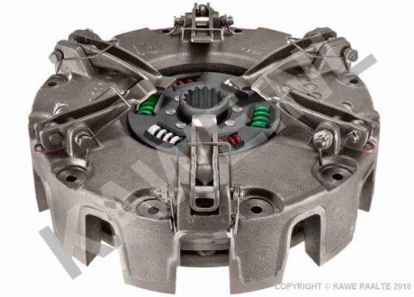 Вижимний диск зчеплення (280мм) LANDINI 254, 274, 284, 364, 374, 394, 4530, 4830, 4860, 50 V, 55 V, 5500, 5530, 5550, 5830 C, 5830 DT, 5830 E, 5830 R, 5840, 5860, 5860 DT, 5860 R, 60 V, 6030, 6040 - KAWE 8096 (фото 1)