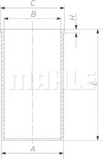 Гільза циліндра - ((31358323, 31358481)) Knecht / Mahle 043WV07 (фото 1)