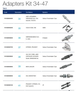 Набір адаптерів №34-47 для станції ATX по заміні оливи в АКПП (14 шт.) - Knecht / Mahle 1010320106XX