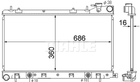 Радіатор охолоджування двигуна - (45111SA030, 45111SA031) Knecht / Mahle CR1874000S