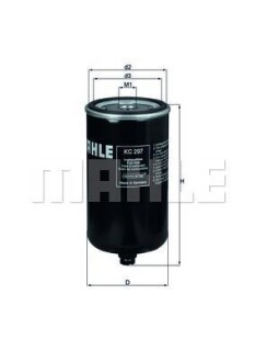 Паливний фільтр MAN EL, G90, L2000, LION´S CITY, LION´S CLASSIC, LION´S COACH, LION´S STAR, M 2000 L, M 2000 M, M90, NG, NL, NÜ, SG, TGM I, TGS I, TGX I, ÜL D0824FL01-D2866TUH/290 09.85- - ((51125030060, 51125030059, 51125030099)) Knecht / Mahle KC 297