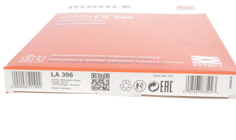 Фото 2 - Фильтр салона Knecht / Mahle LA 396 (LA396)