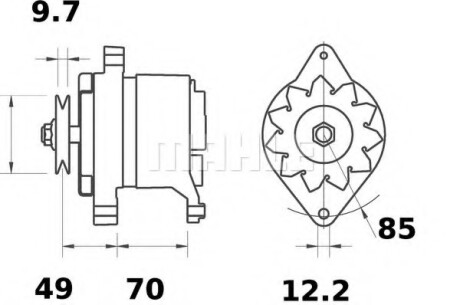 Генератор - ((116760506100, 46231786, 4721589, 4721591, 4721592)) Knecht / Mahle MG156 (фото 1)