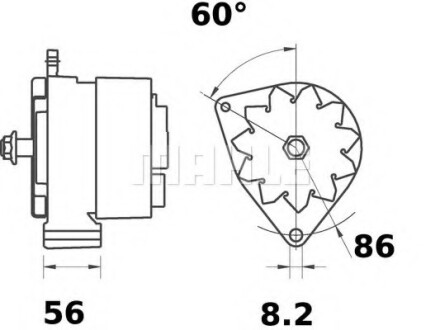 Генератор - ((1516536R)) Knecht / Mahle MG209 (фото 1)