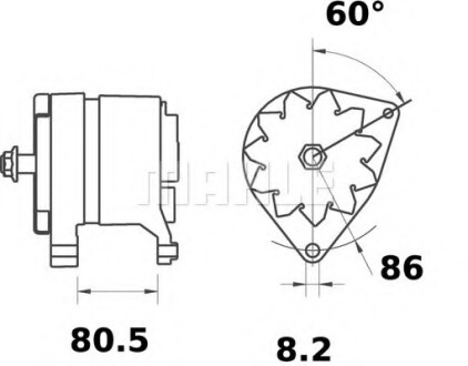 Генератор - ((2871A142, 2871A161, AUU1053, AUU1184, ADU1148)) Knecht / Mahle MG216 (фото 1)