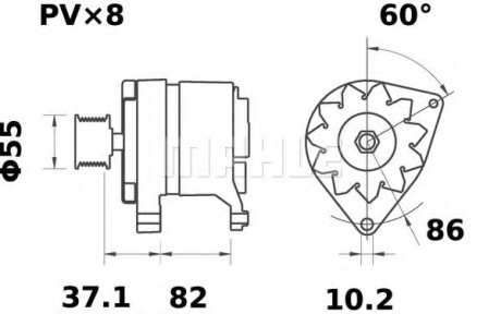 Генератор - ((504271461, 5801453378, 87311822, T412614)) Knecht / Mahle MG223 (фото 1)