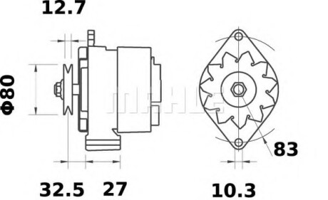 Генератор - ((6005003157, 6005701123, 7700017041, 7700012969)) Knecht / Mahle MG272 (фото 1)