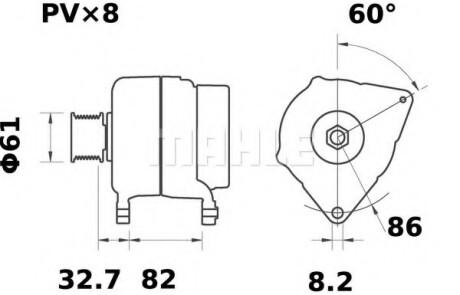 Генератор - ((1C1T10300BB, 87652087, 84141452, 82020011, 4170444)) Knecht / Mahle MG286
