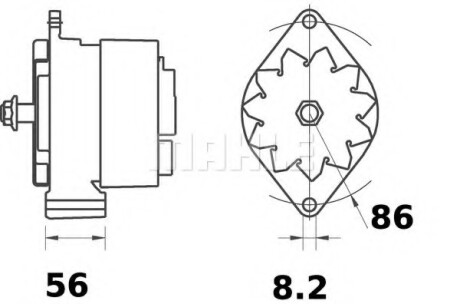 Генератор - ((AL78689, AL78692, AL81438, AT78689, AE53101)) Knecht / Mahle MG313 (фото 1)
