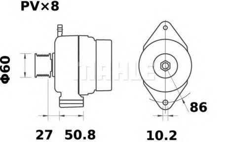 Генератор - ((7700068501)) Knecht / Mahle MG327 (фото 1)