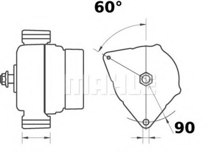 Генератор - ((0121541402, AL171541, AL119537, A0121541402)) Knecht / Mahle MG 52 (фото 1)