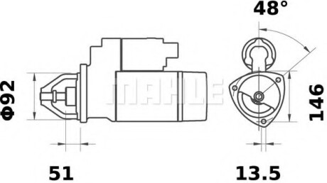 Стартер - ((01912347, 2347, 3920328)) Knecht / Mahle MS117 (фото 1)