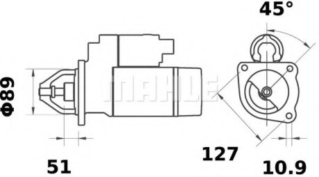 Стартер - Knecht / Mahle MS148 (фото 1)