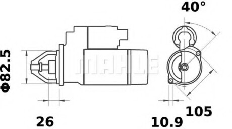 Стартер - ((069911023F, 9002904386)) Knecht / Mahle MS30 (фото 1)