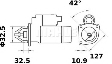 Стартер - ((26410R, 6005021272, 6005700081, 6005003154, 7700011850)) Knecht / Mahle MS395