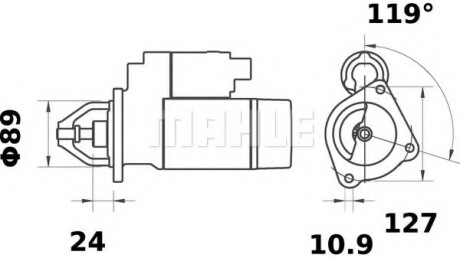 Стартер - ((32009144, 32009452, 32009032, 32009022, 32009346)) Knecht / Mahle MS84 (фото 1)