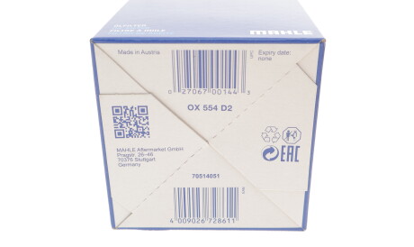 Фото 6 - Масляний фільтр Knecht / Mahle OX 554D2 (OX554D2)