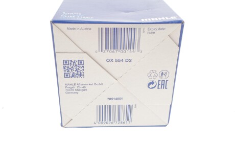 Фото 8 - Масляний фільтр Knecht / Mahle OX 554D2 (OX554D2)