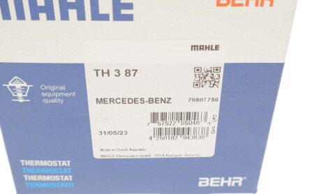 Фото 4 - Термостат системы охлаждения Knecht / Mahle TH 3 87 (TH387)