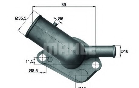 Термостат, охлаждающая жидкость - (7581200, 7581201, 7581635) Knecht / Mahle TI 64 87D