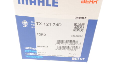 Фото 8 - Термостат системы охлаждения Knecht / Mahle TX 121 74D (TX12174D)