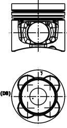 Поршень (діаметр 101мм, STD) FENDT 309 VARIO, 310 VARIO, 311 VARIO, 312 VARIO DEUTZ FAHR 410 TTV, 420 TTV, 430 TTV, 610 TTV, 620 TTV, 630 TTV, K 420, K 430, M 410, M 420, M 600 - KOLBENSCHMIDT 40476600