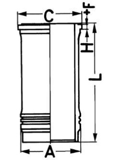 Гільза циліндра (128мм) HANOMAG D943A, HANOMAG 44C, 44D TURBO, 44DI TURBO, 55C, 55C SUPER, 55C TURBO, 60E, 70E, 77C, 77C TURBO, 66, 55D, 66C, 670E, 680E, 600C, 600D, 600D SUPER - KOLBENSCHMIDT 88645110