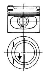 Поршень VW Passat/Golf III/Caddy/ Audi 100 1.8 82- (81.51mm/+0.5) - (26107065P, 026107103P, 026107065R) KOLBENSCHMIDT 93928620