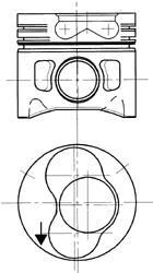 Поршень VW 79,76 +0.25 1-2 цмліндри - KOLBENSCHMIDT 94427710