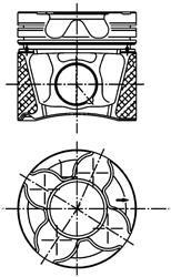 Поршень з кільцями, стандарт - KOLBENSCHMIDT 99535600