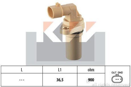 Датчик р/вала, к/вала (аналог EPS 1.953.379/Facet 9.0379) - KW 453 379