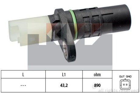 Датчик р/вала, к/вала (аналог EPS 1.953.555/Facet 9.0555) - (2373100Q0D, 4433781, 8200668500) KW 453 555