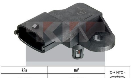 Датчик давления воздуха, высотный корректор, Датчик, давление во впускном газопроводе - KW 493091
